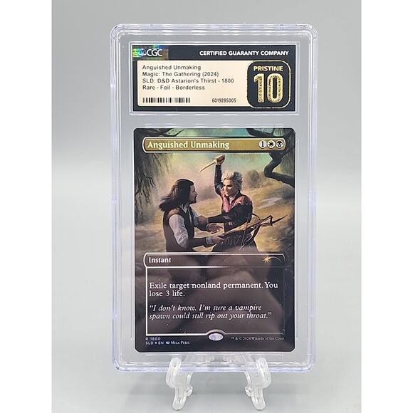 MTG - Anguished Unmaking Borderless Foil Rare D&D SLD CGC Pristine 10 - Picture 1 of 8